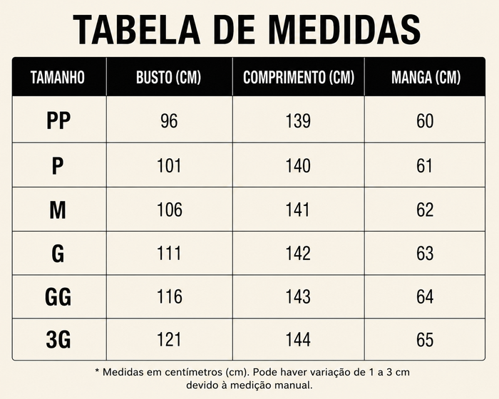 Guia de Tamanhos