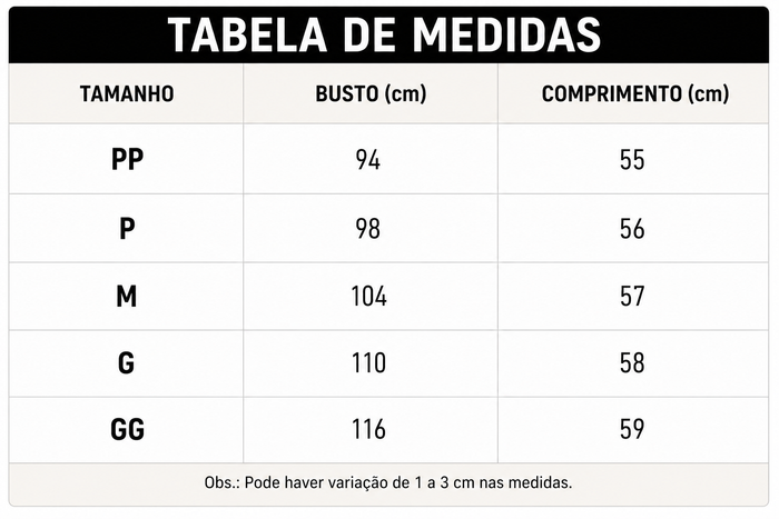 Guia de Tamanhos