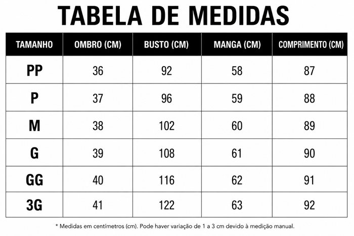Guia de Tamanhos