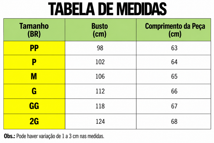 Guia de Tamanhos