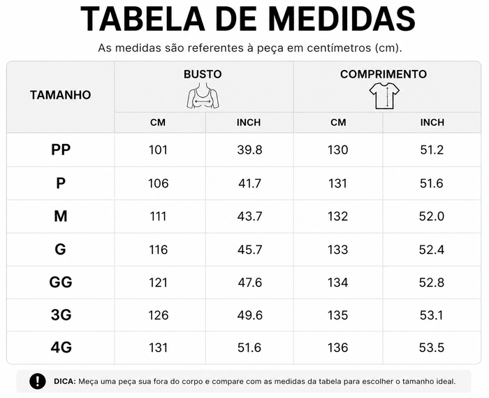 Guia de Tamanhos