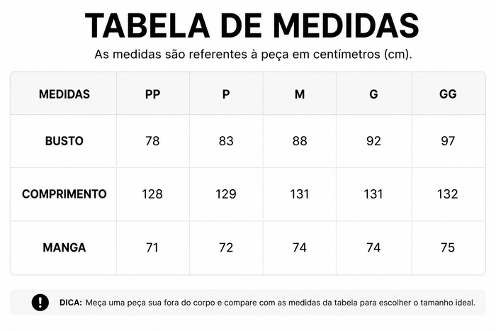 Guia de Tamanhos