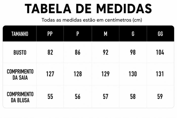 Guia de Tamanhos