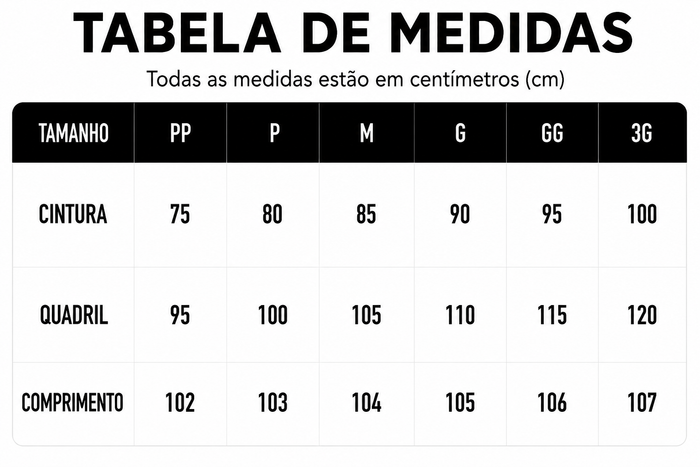 Guia de Tamanhos
