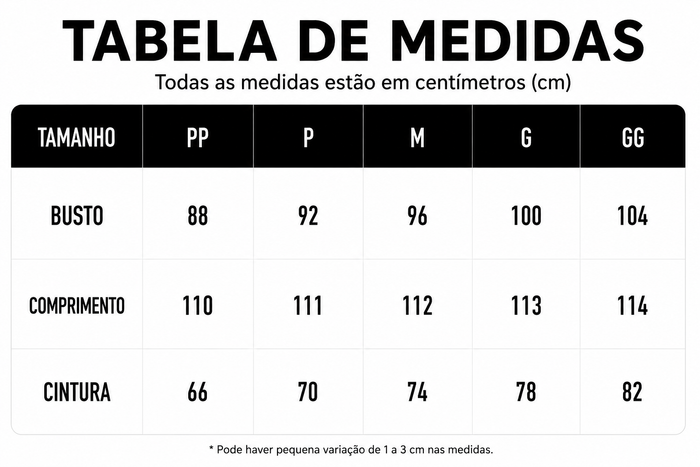 Guia de Tamanhos