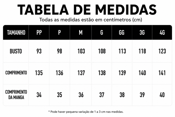 Guia de Tamanhos