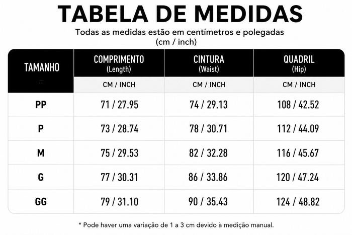 Guia de Tamanhos