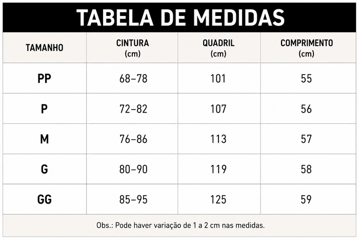 Guia de Tamanhos