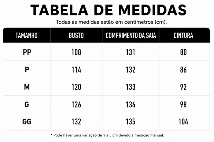 Guia de Tamanhos