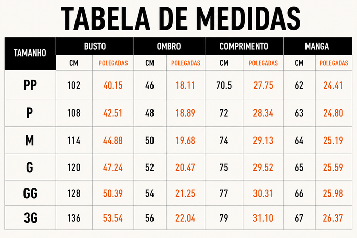 Guia de Tamanhos
