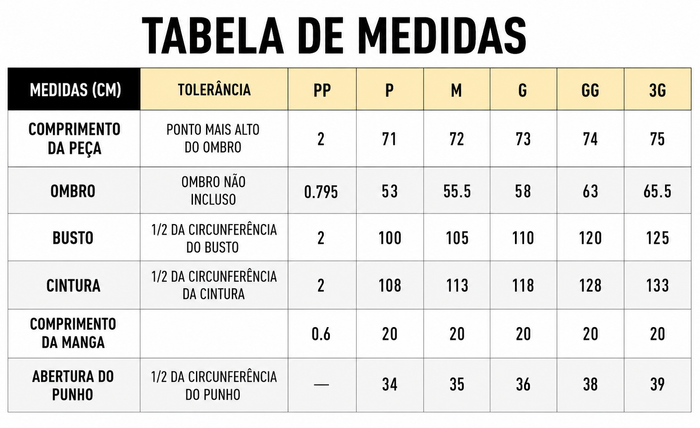 Guia de Tamanhos