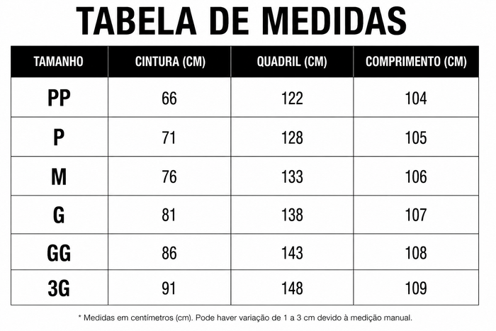 Guia de Tamanhos