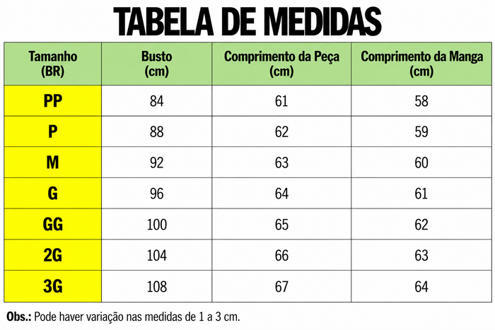 Guia de Tamanhos