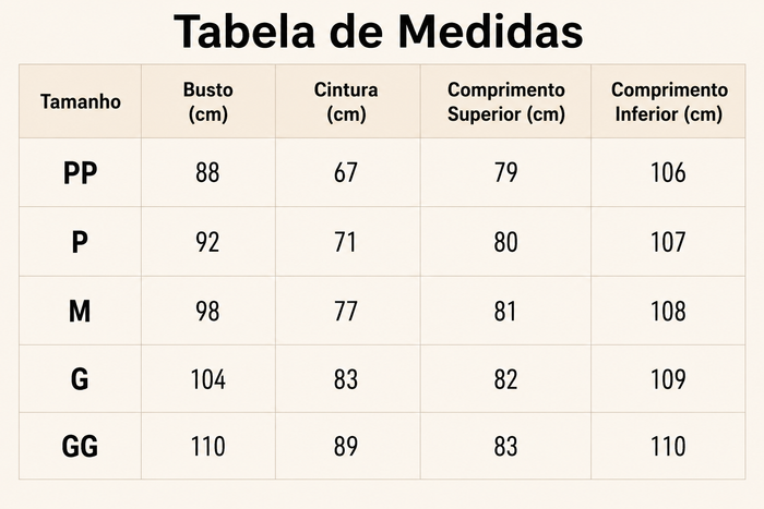 Guia de Tamanhos