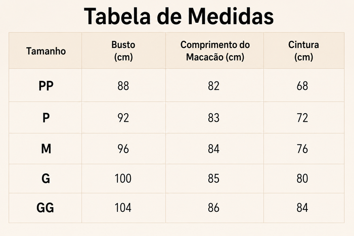 Guia de Tamanhos