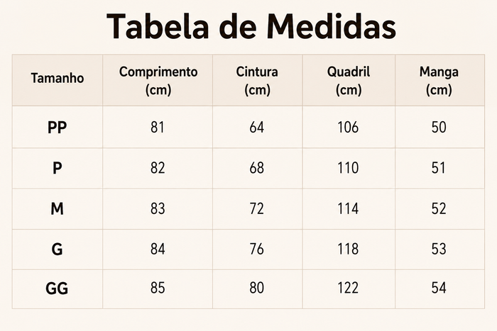 Guia de Tamanhos