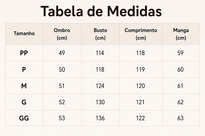 Guia de Tamanhos