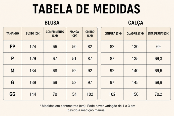 Guia de Tamanhos