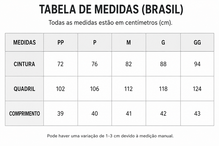 Guia de Tamanhos