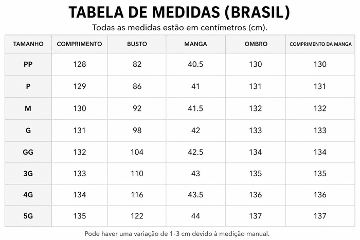 Guia de Tamanhos