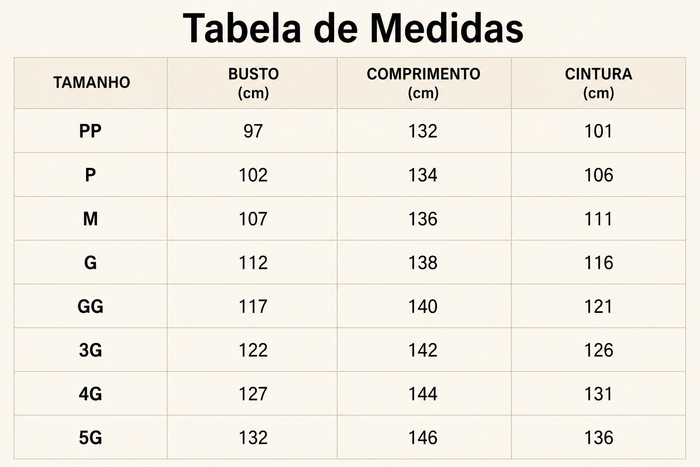 Guia de Tamanhos