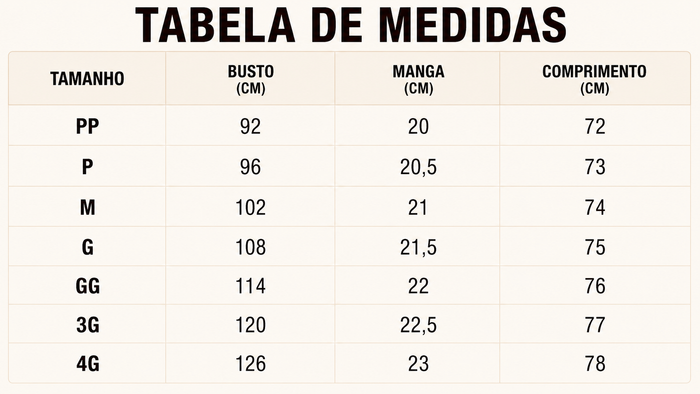Guia de Tamanhos