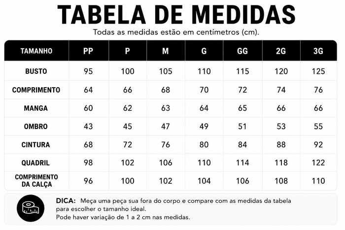Guia de Tamanhos