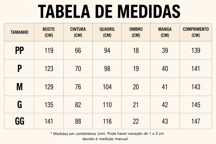 Guia de Tamanhos