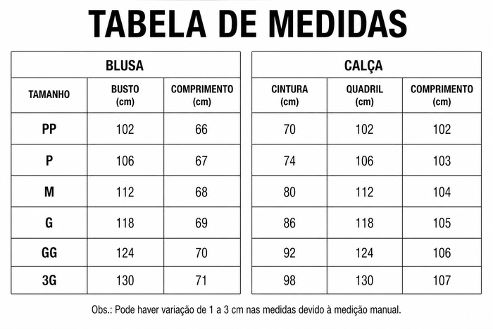 Guia de Tamanhos