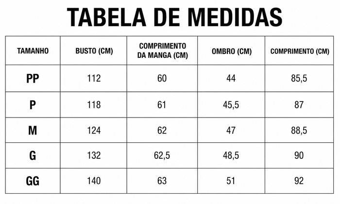 Guia de Tamanhos