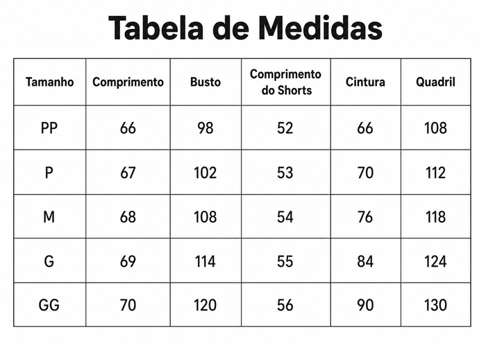 Guia de Tamanhos
