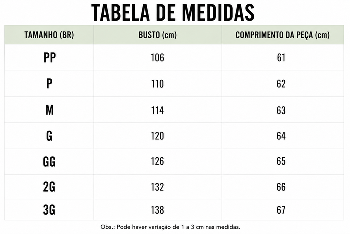 Guia de Tamanhos