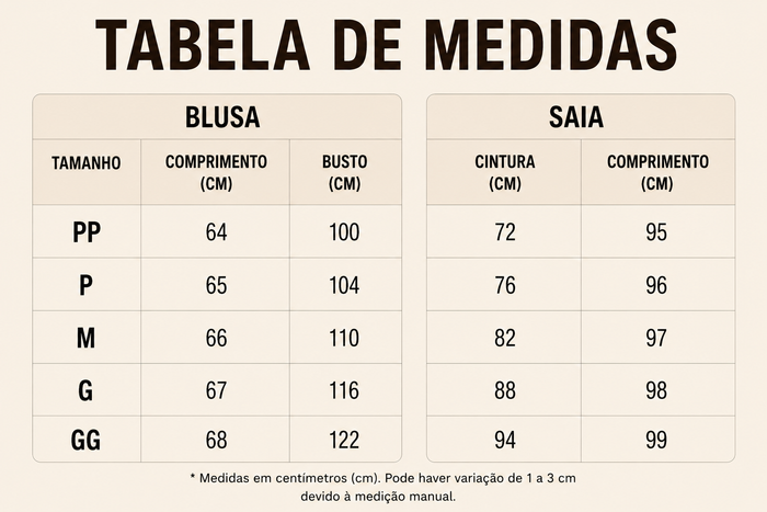 Guia de Tamanhos