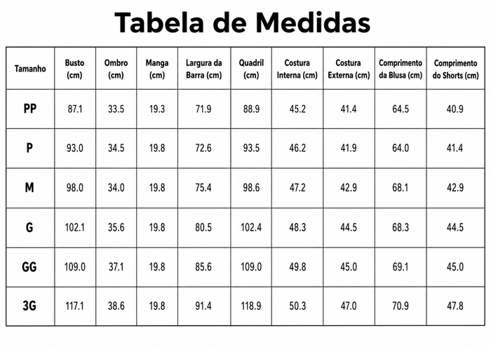 Guia de Tamanhos