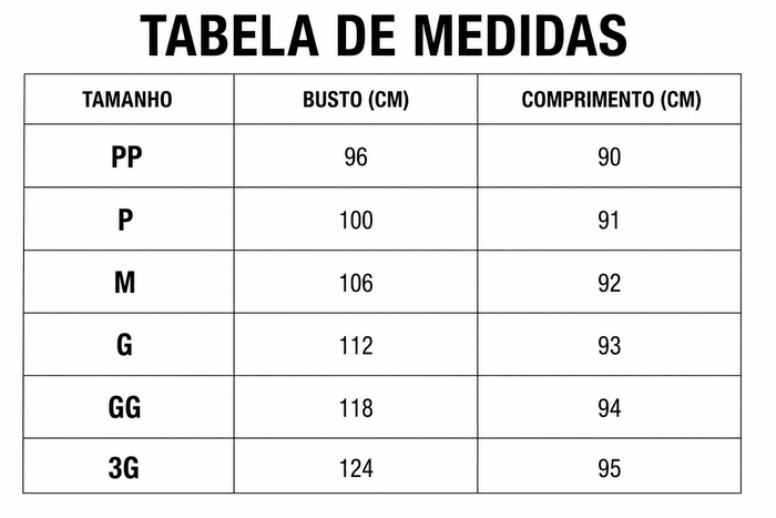 Guia de Tamanhos