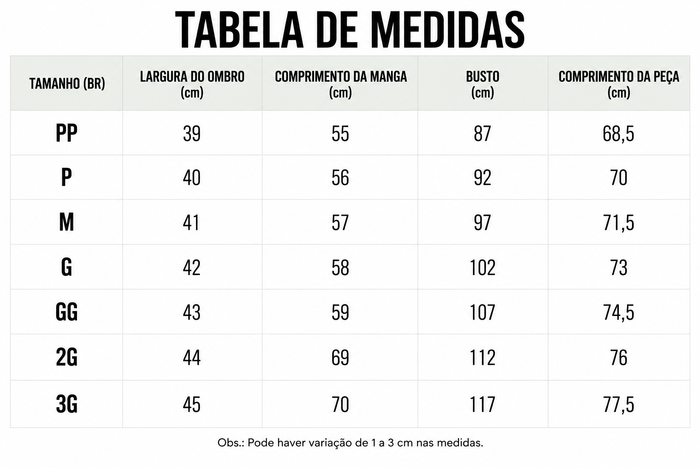 Guia de Tamanhos