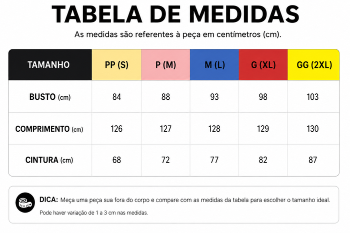 Guia de Tamanhos