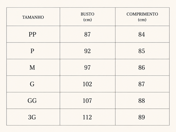 Guia de Tamanhos