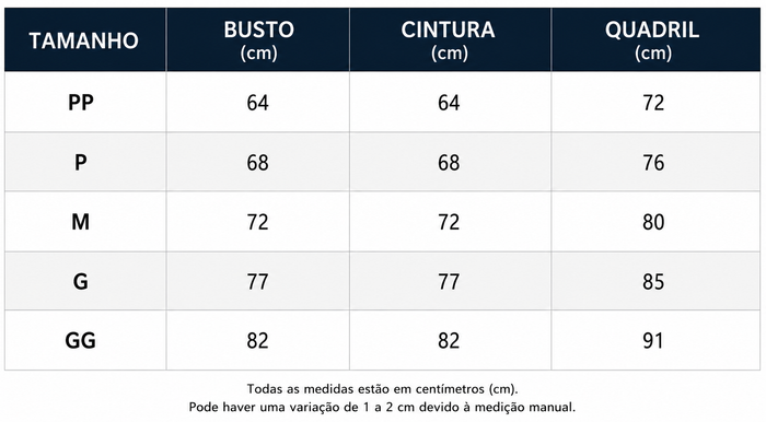 Guia de Tamanhos