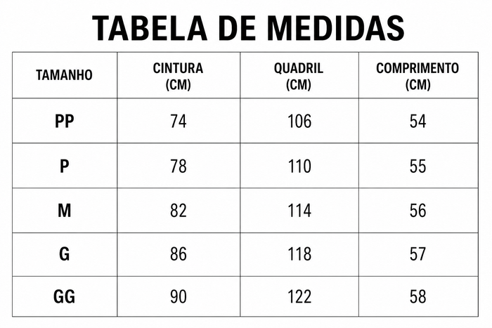 Guia de Tamanhos