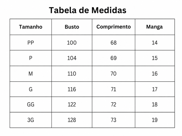 Guia de Tamanhos
