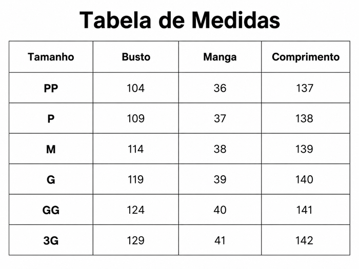 Guia de Tamanhos