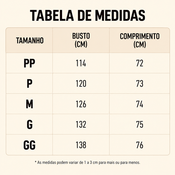 Guia de Tamanhos