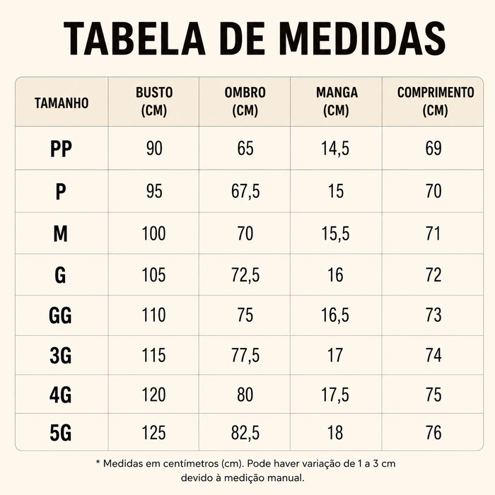 Guia de Tamanhos