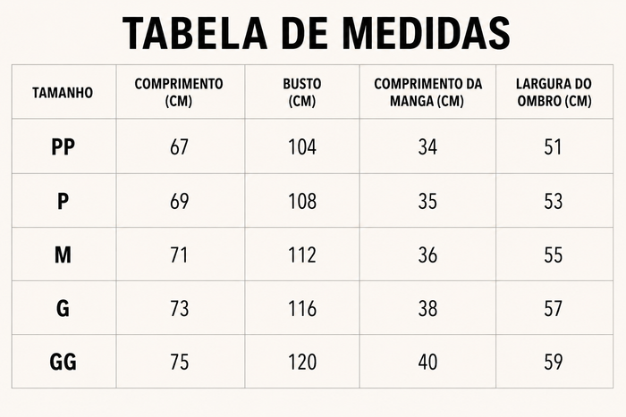 Guia de Tamanhos