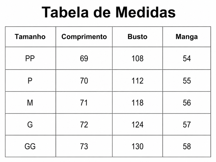 Guia de Tamanhos