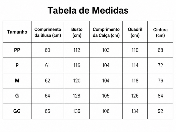 Guia de Tamanhos