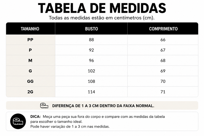Guia de Tamanhos