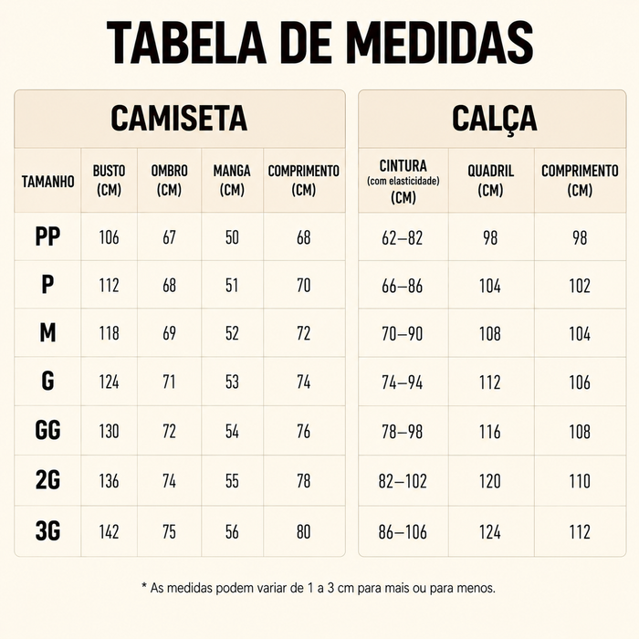 Guia de Tamanhos