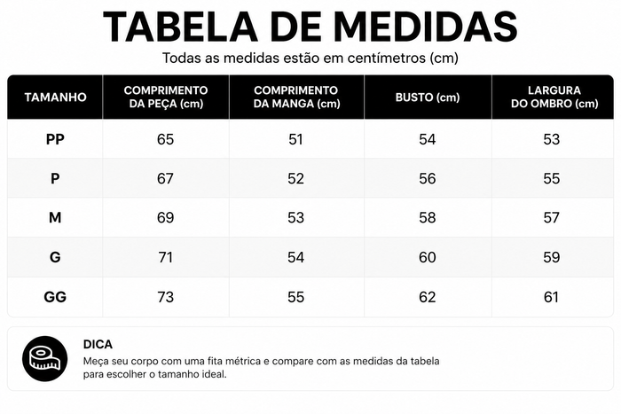 Guia de Tamanhos